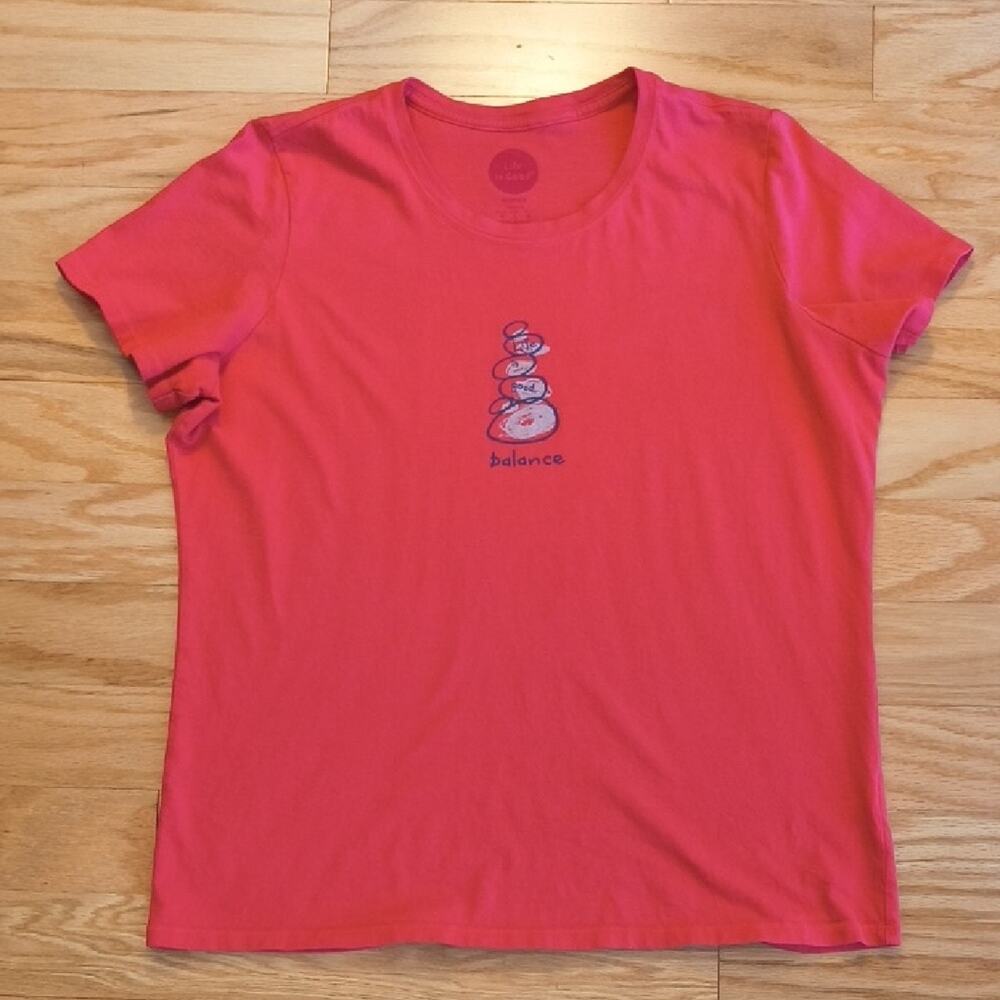 Life Is Good, Balance Red Tee, Ladies L (GU)